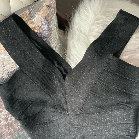 Bebe Double V Mini Bandage Dress - Picture 3 of 5